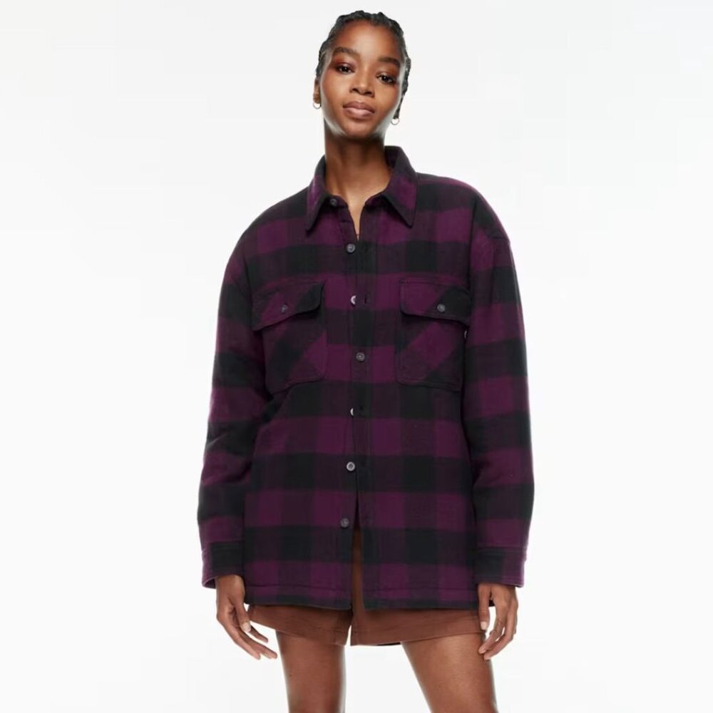 Aritzia Tna Prospect Shirt Jacket Sherpa Shacket Beige Women’s 2 (S-M)